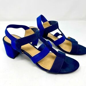 Elegant Blue Women's Heeled Sandals Size 9